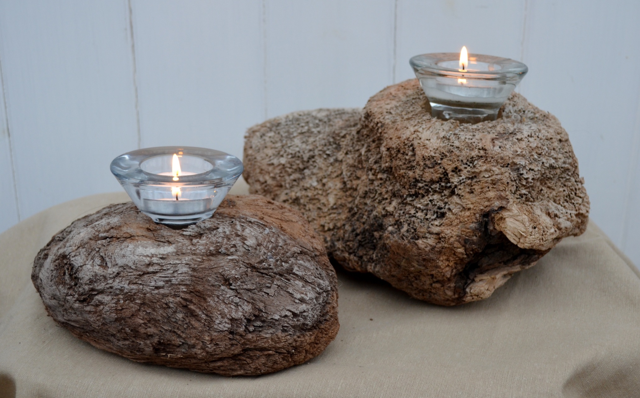 Sea Driftwood Candle Holders created In Yorkshire, Uk from